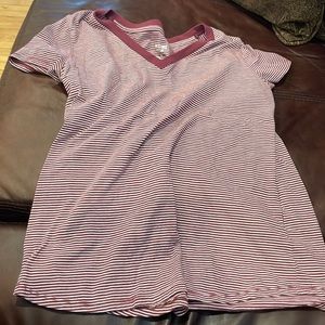 Red/purple striped shirt